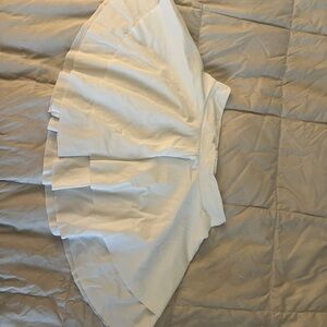 White Pleated Flare Skirt - Women